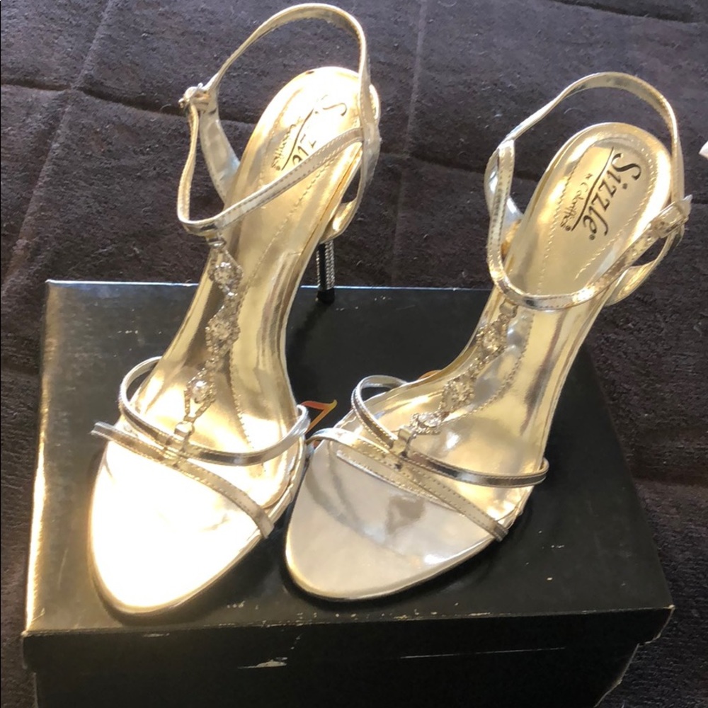 Rhinestone stiletto heels brand new!